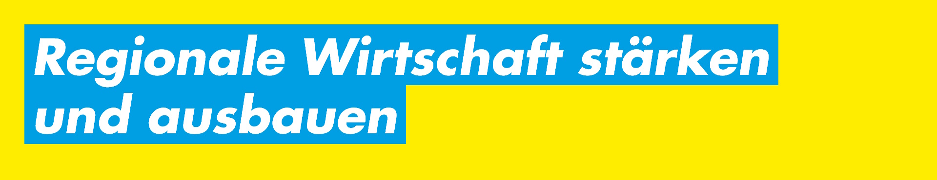 Regionale Wirtschaft stärken und ausbauen