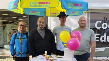 Panka Müller, Franz Farthofer, Roman Knöller und Michael Vernau von der FDP Bad Reichenhall